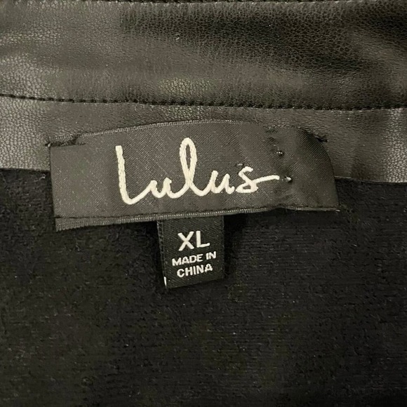 Lulus Faux Leather Pencil Skirt Womens Black Back Zip Closure Slit XL Classic - Picture 3 of 9